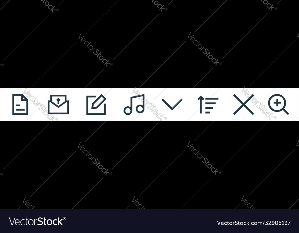 Benutzeroberfläche Linie Icons lineare eingestellte Qualität vector image Benutzeroberfläche Linie Icons lineare eingestellte Qualität