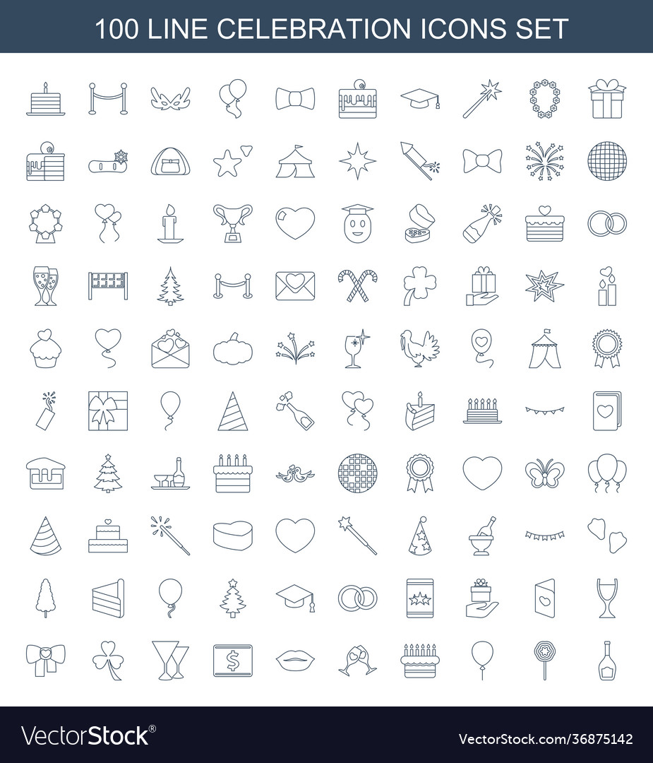 100 celebration icons