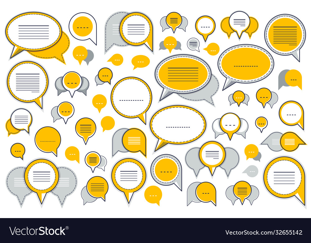 A lot diversity speech bubbles set different