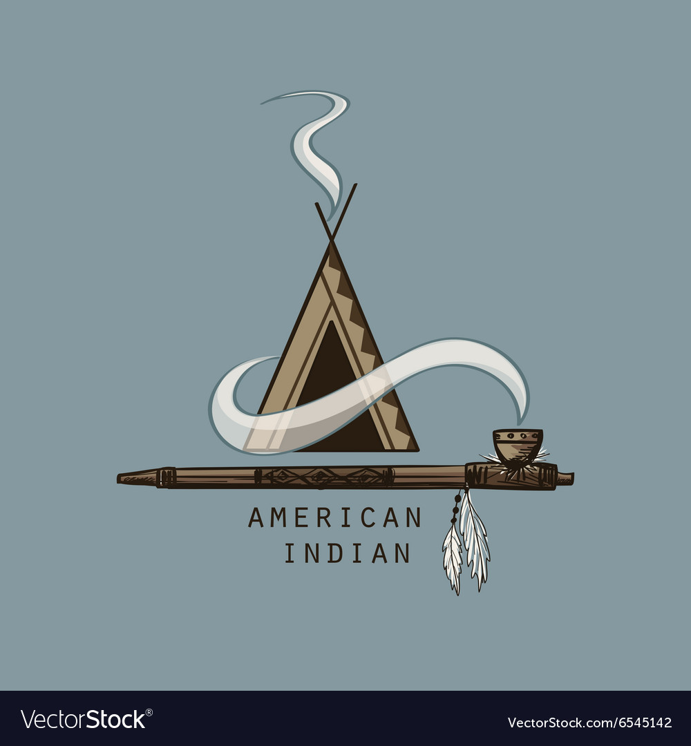 American indian emblems and labels Royalty Free Vector Image