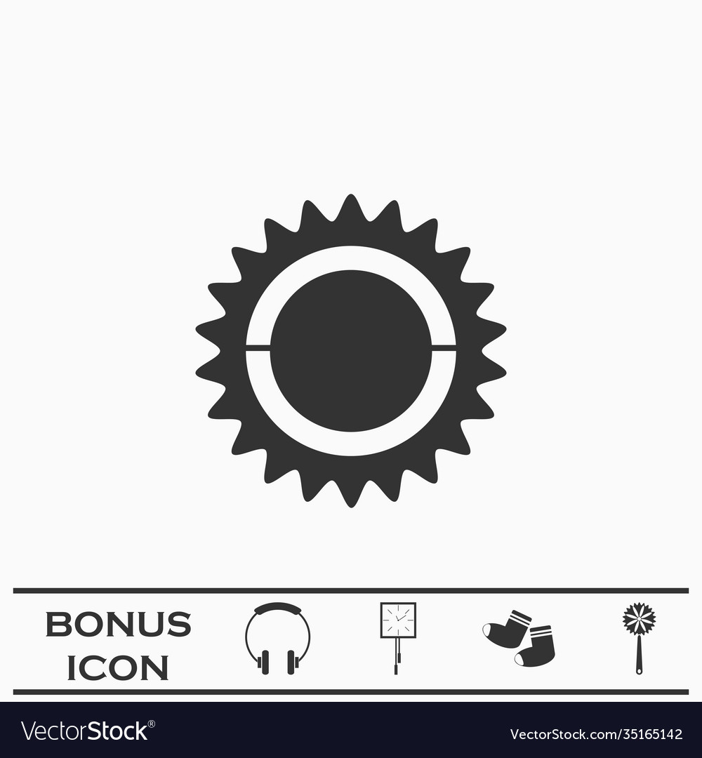 Bike chainring chainwheel icon flat