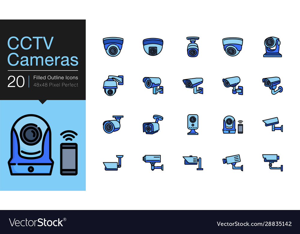 Cctv cameras security camera systems icons