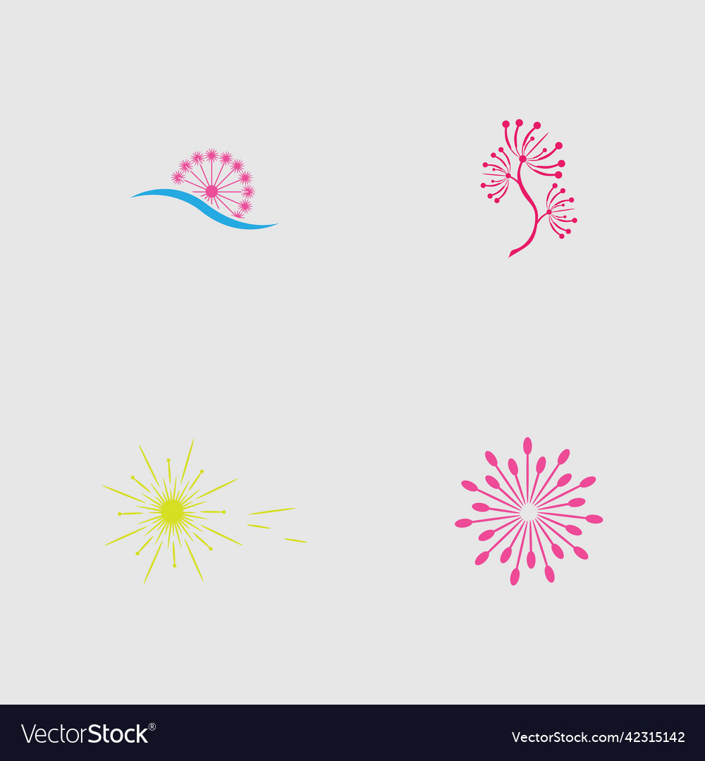 Dandelion Logo und Symbol Blumendesign vector image Dandelion Logo und Symbol Blumendesign