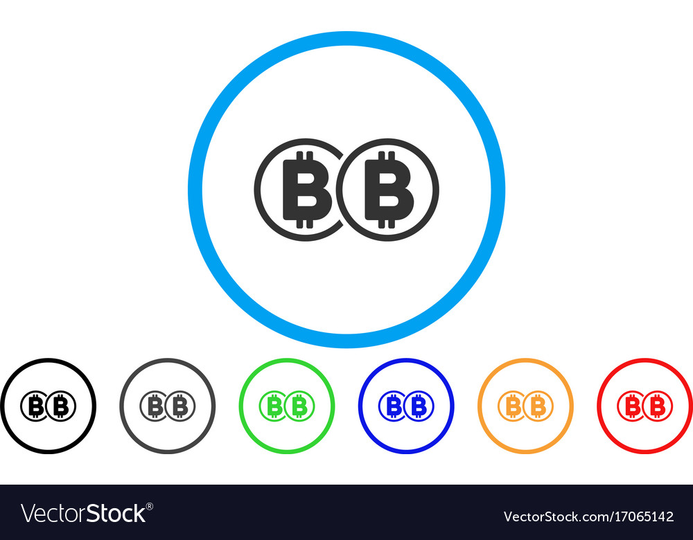 Double bitcoin flat icon