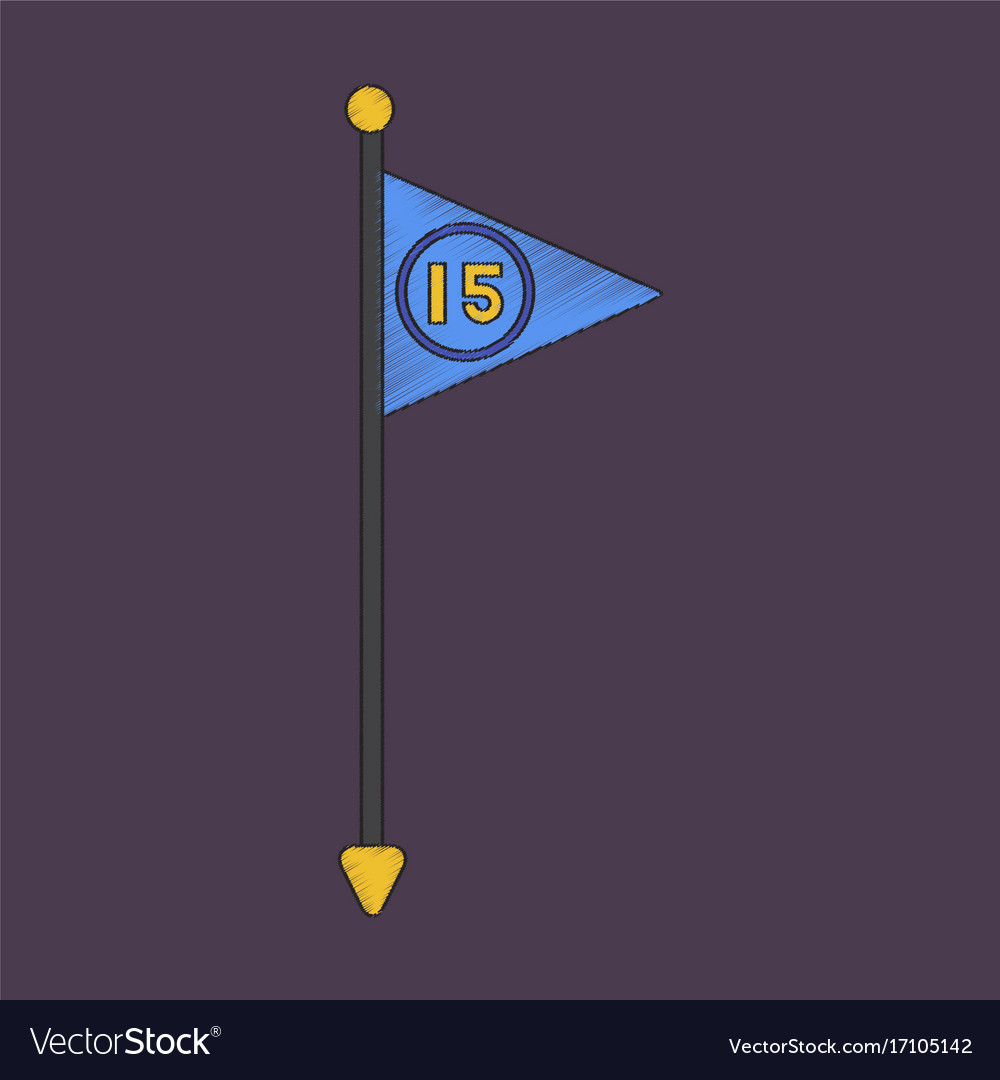 Flat shading style icon flag number