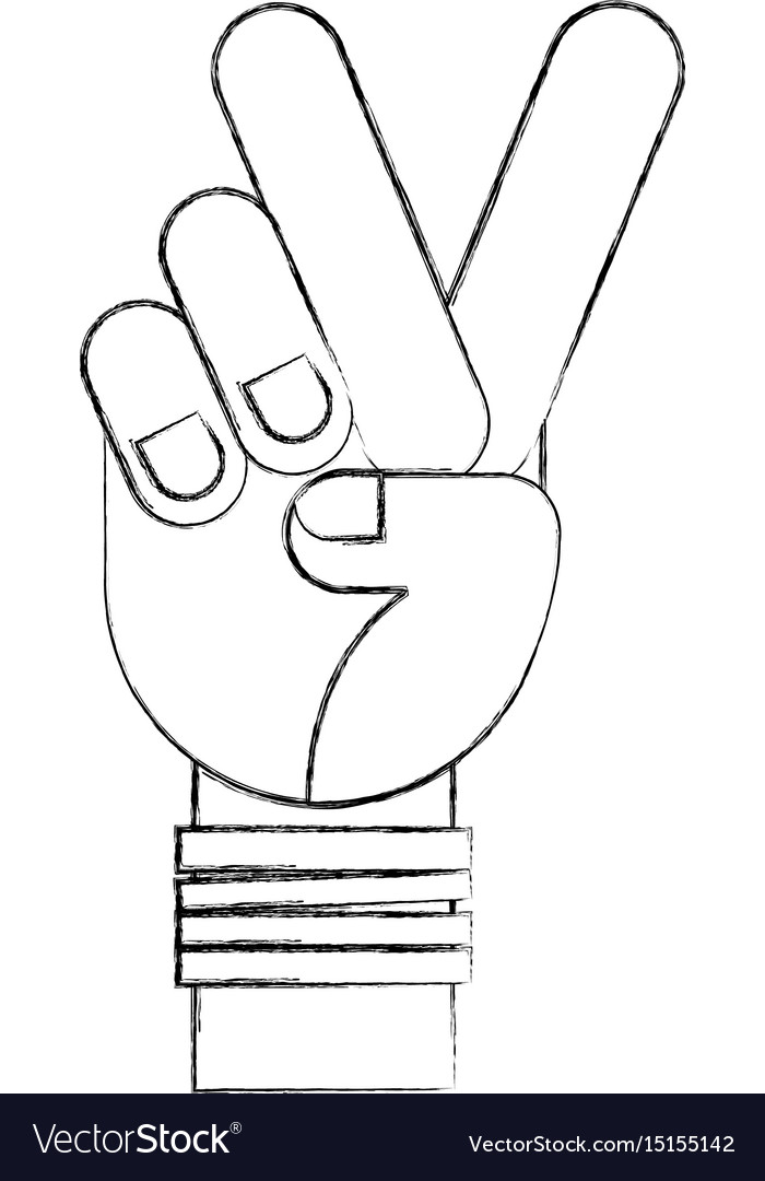 Hand human peace and love symbol