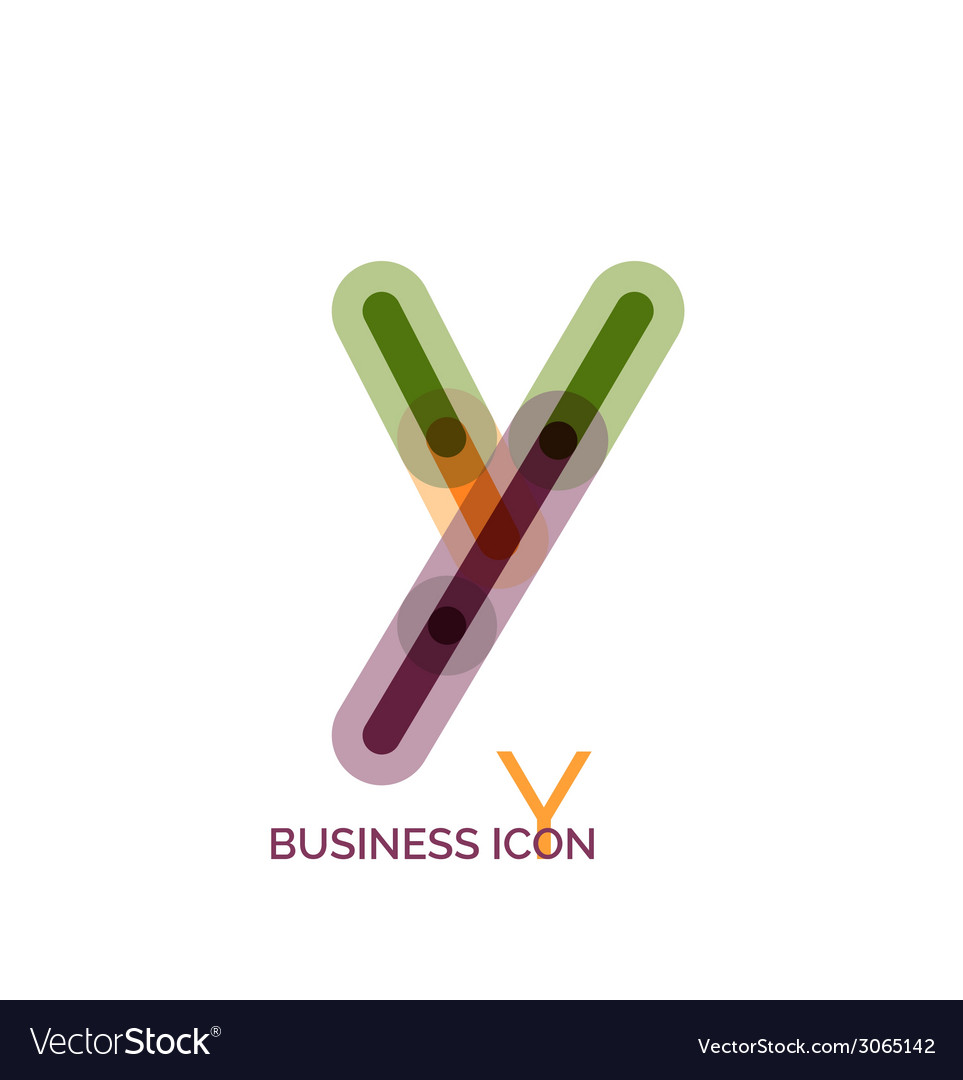 Minimal line font design letter y