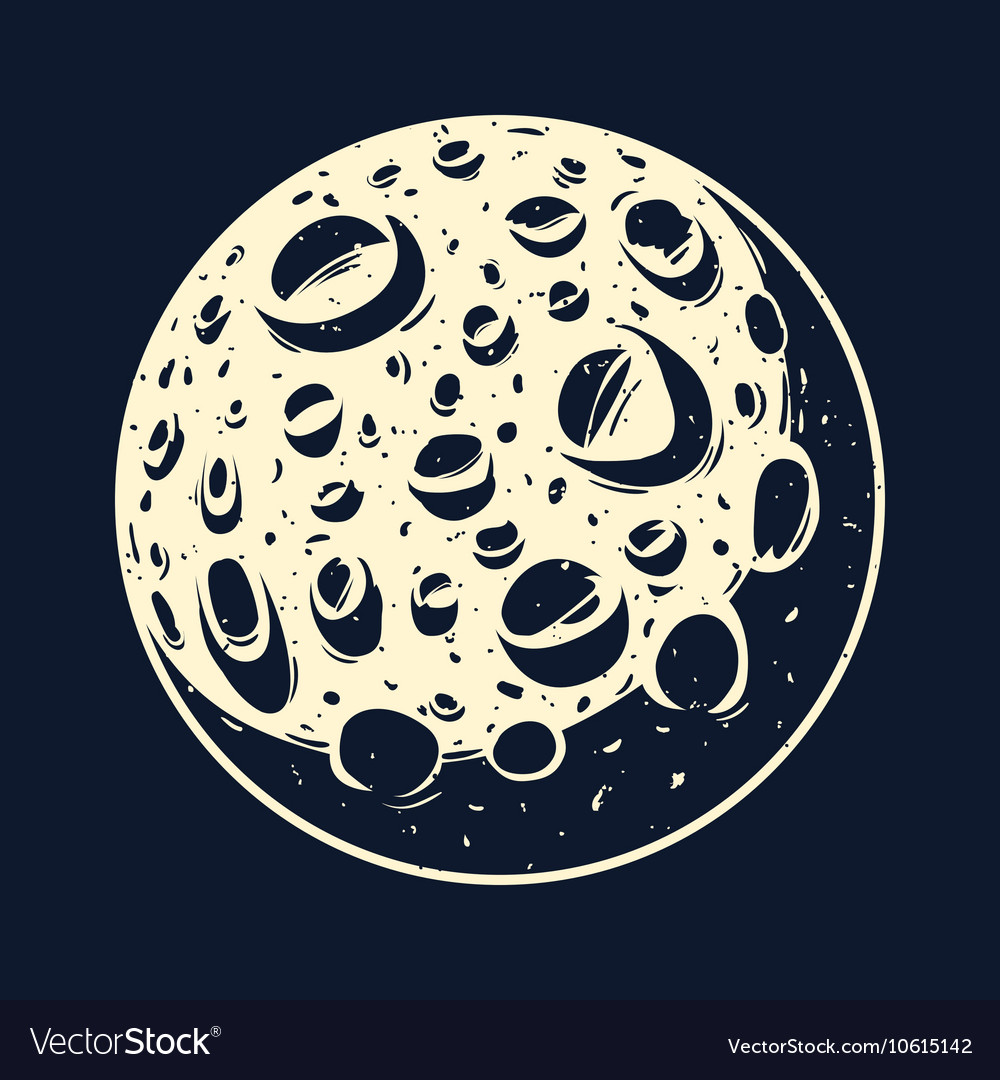 Moon in the black sky Royalty Free Vector Image