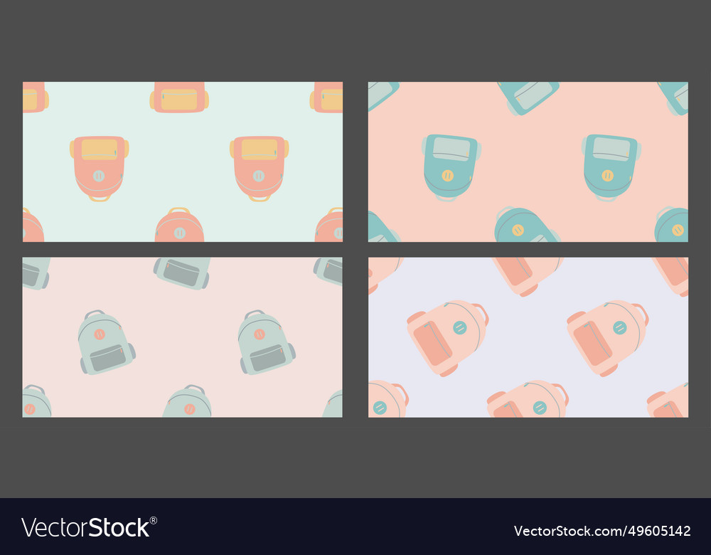 Pastel color set of seamless patterns vector image Pastel color set of seamless patterns