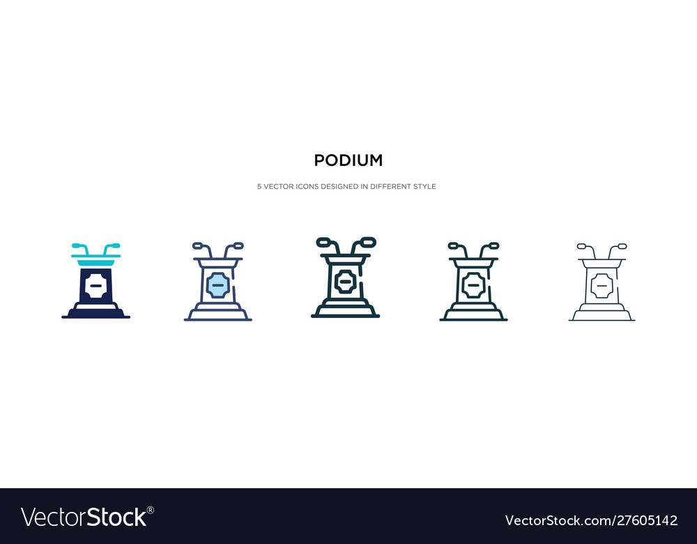 Podium icon in different style two colored Vector Image