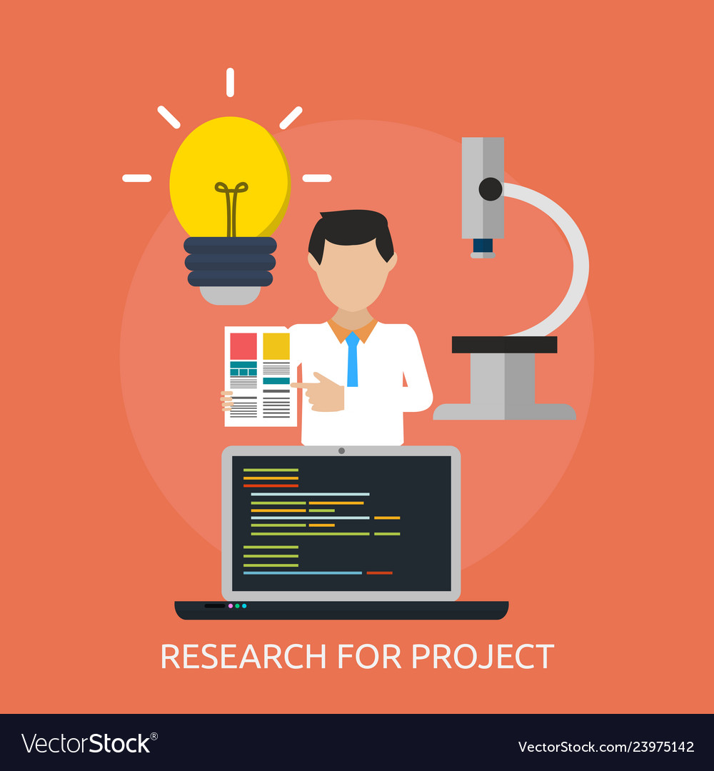 Research project conceptual design Royalty Free Vector Image
