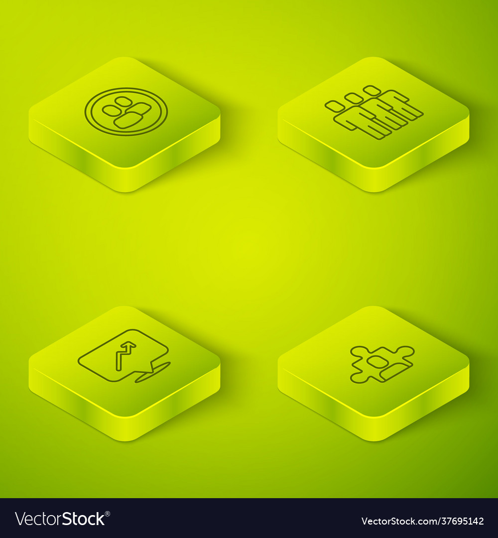 Set isometric users group graph schedule chart vector image Set isometric users group graph schedule chart