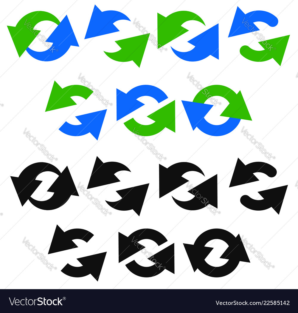 Set of circular arrow icons symbols vector image Set of circular arrow icons symbols