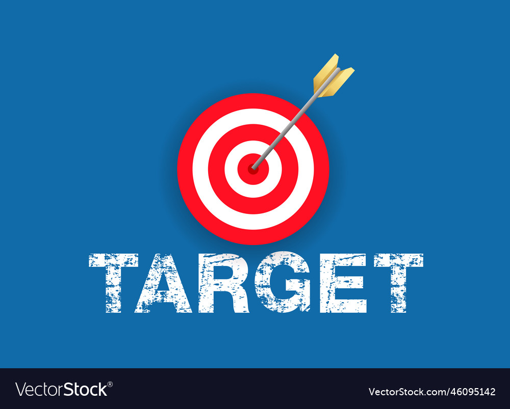 Shot at target flat winner and success symbol Vector Image