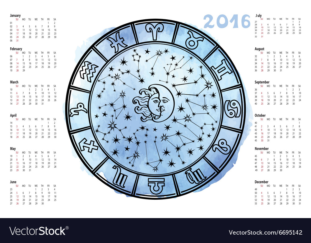 Zodiac signhoroscope circle2016 year