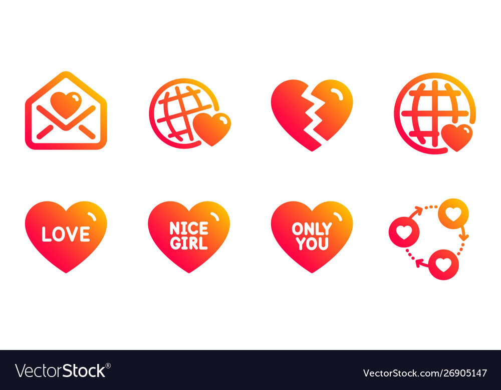 Break up nice girl and friends world icons set