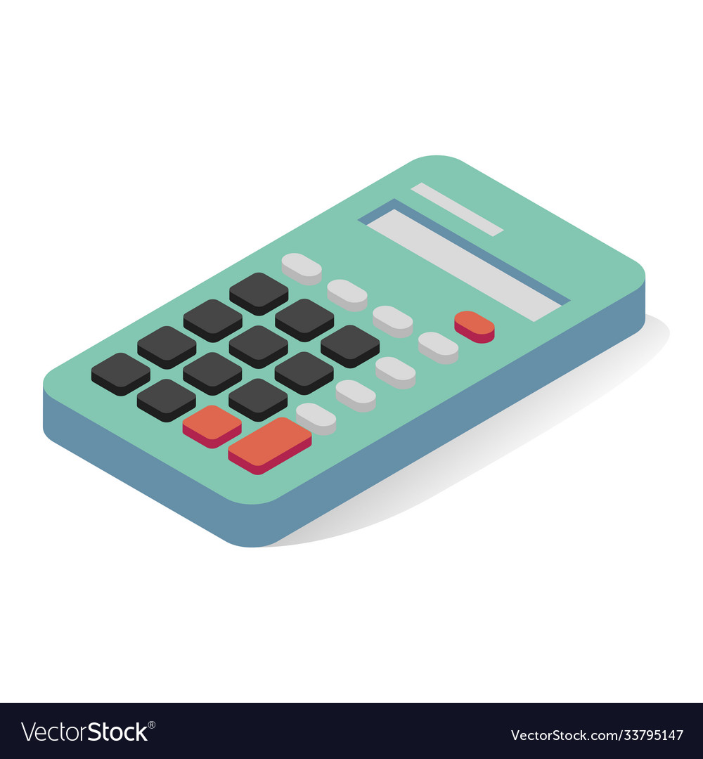 Calculator isometric icon electronic device Vector Image