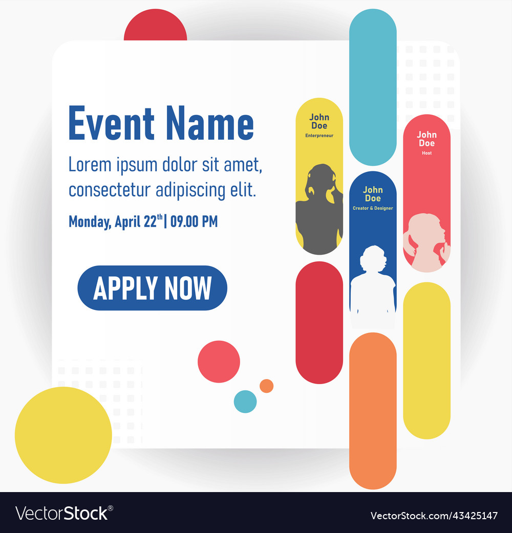 Colorful banner event Royalty Free Vector Image
