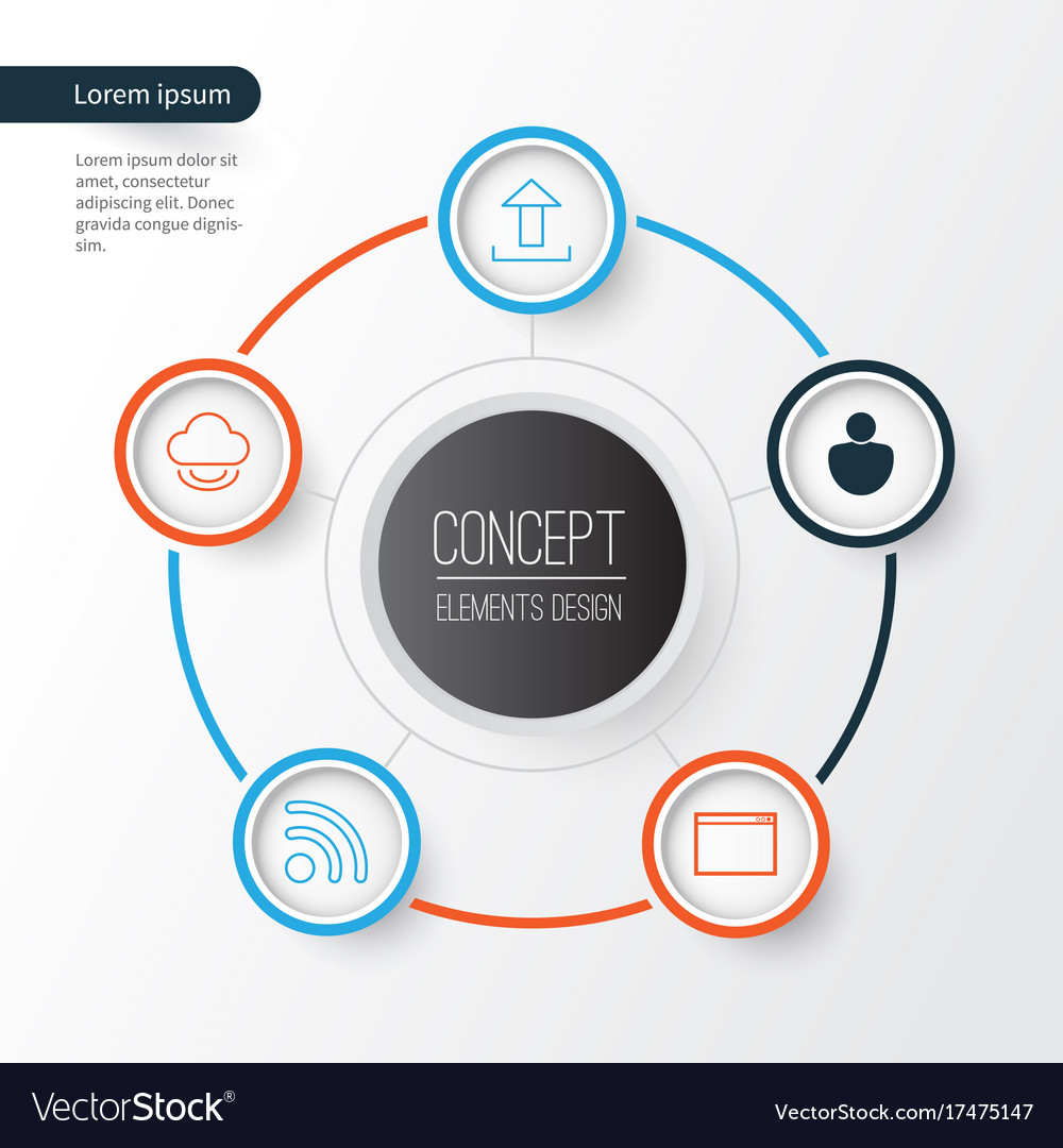 Connection icons set collection of wifi user