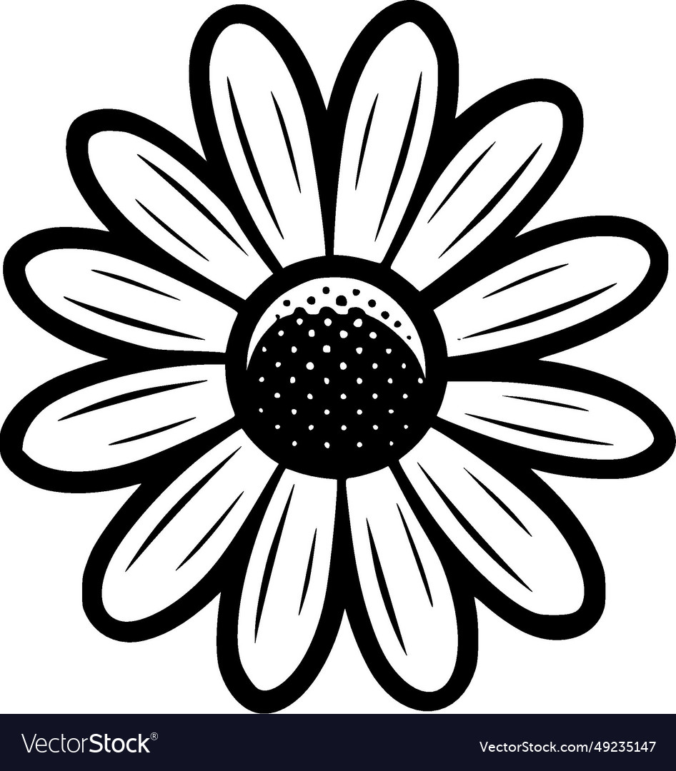 Daisy - minimalist and simple silhouette Vector Image