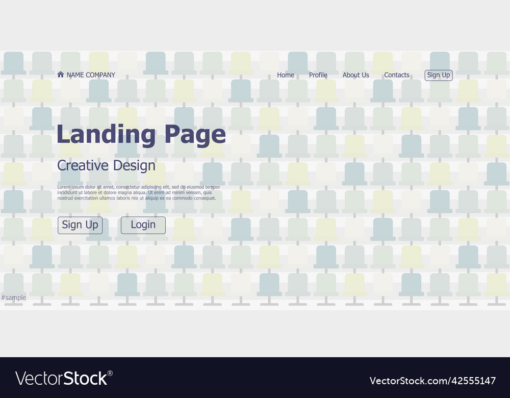 Landing page one page sports football website web vector image