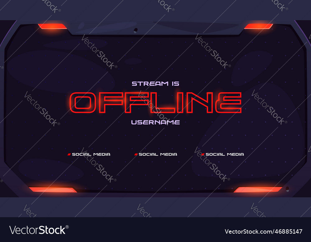 Offline banner stream template design Royalty Free Vector