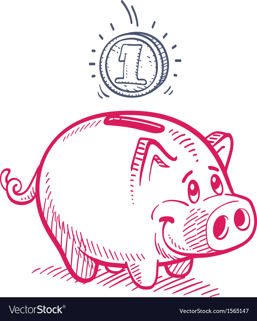 Piggy Bank Drawing Simple Piggy Bank Drawing Draw Easy Sketch