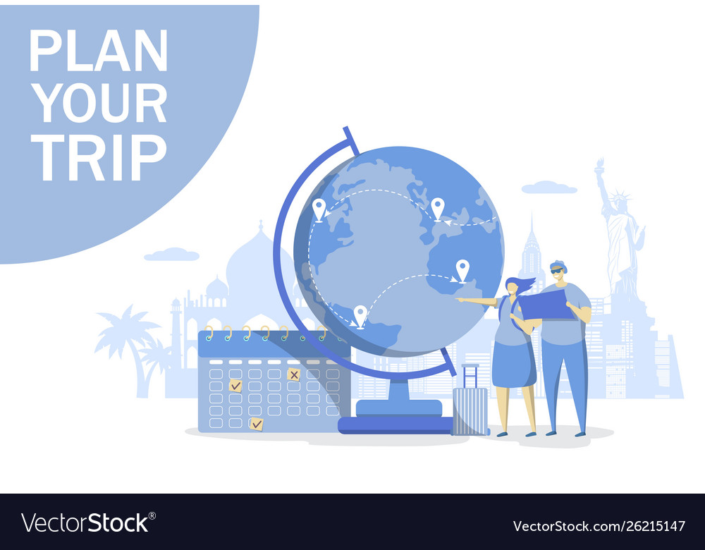 Plan Your Trip Concept For Web Banner Royalty Free Vector