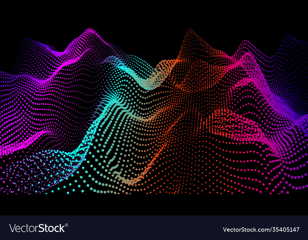Sea waves from node hud data dots flow research
