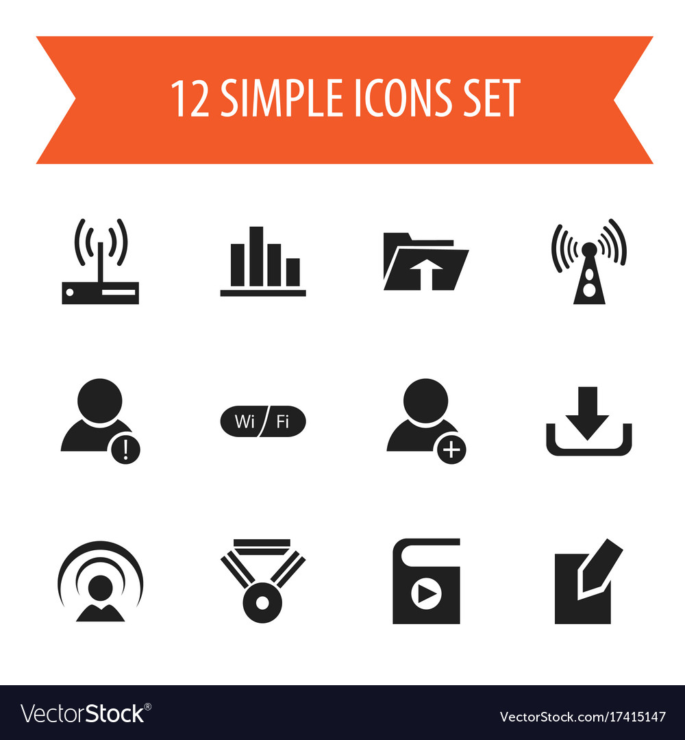 Set of 12 editable global icons includes symbols