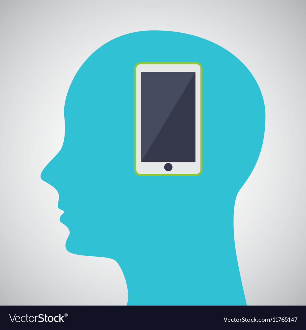 Silhouette profile business smartphone concept Vector Image