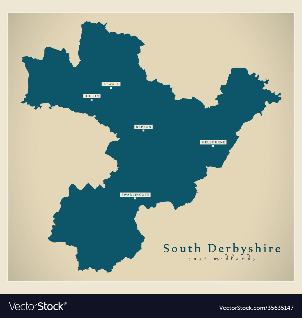 South derbyshire district map - england uk Vector Image