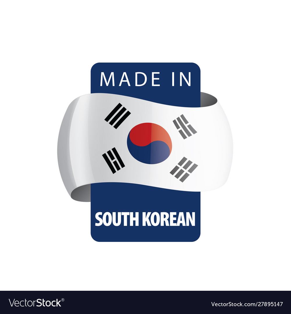 South korean flag on a white Royalty Free Vector Image