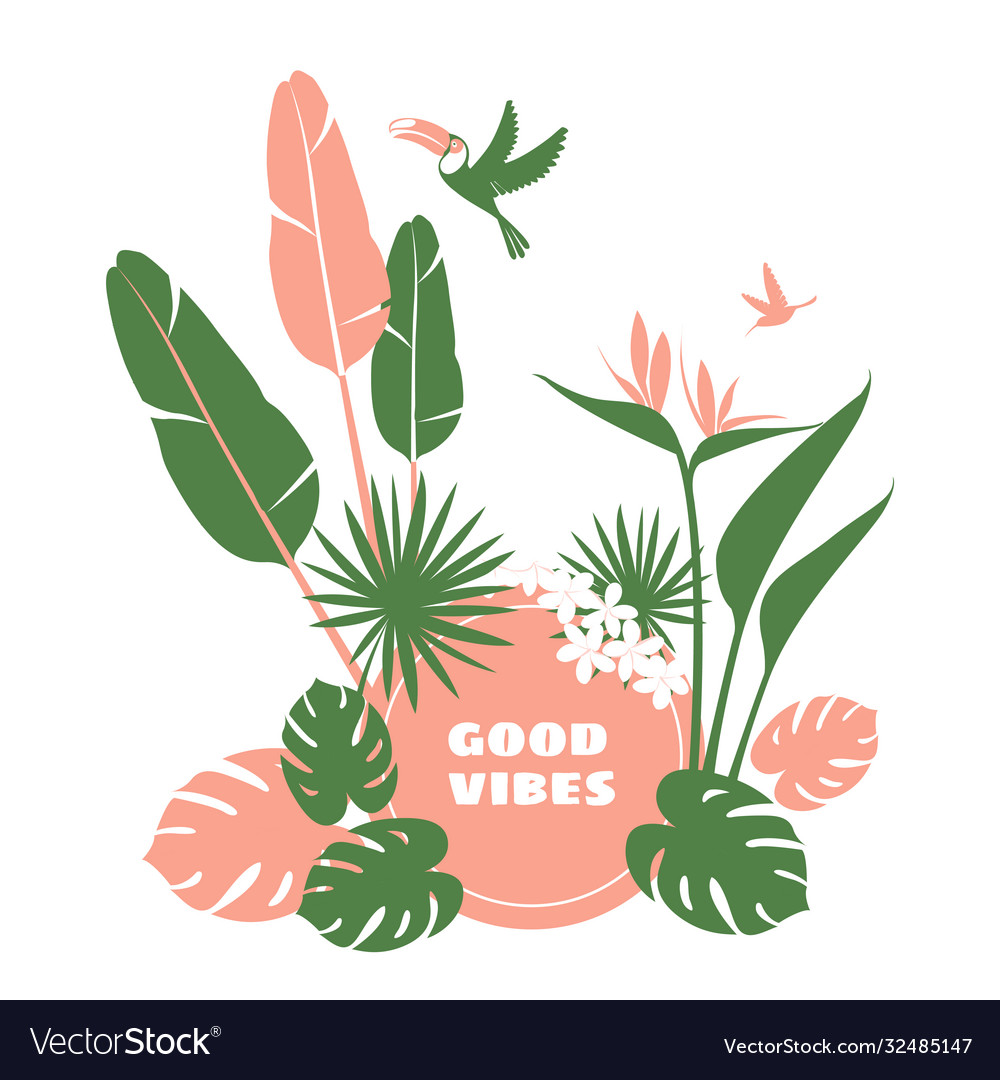Tropical Floral Frame Border