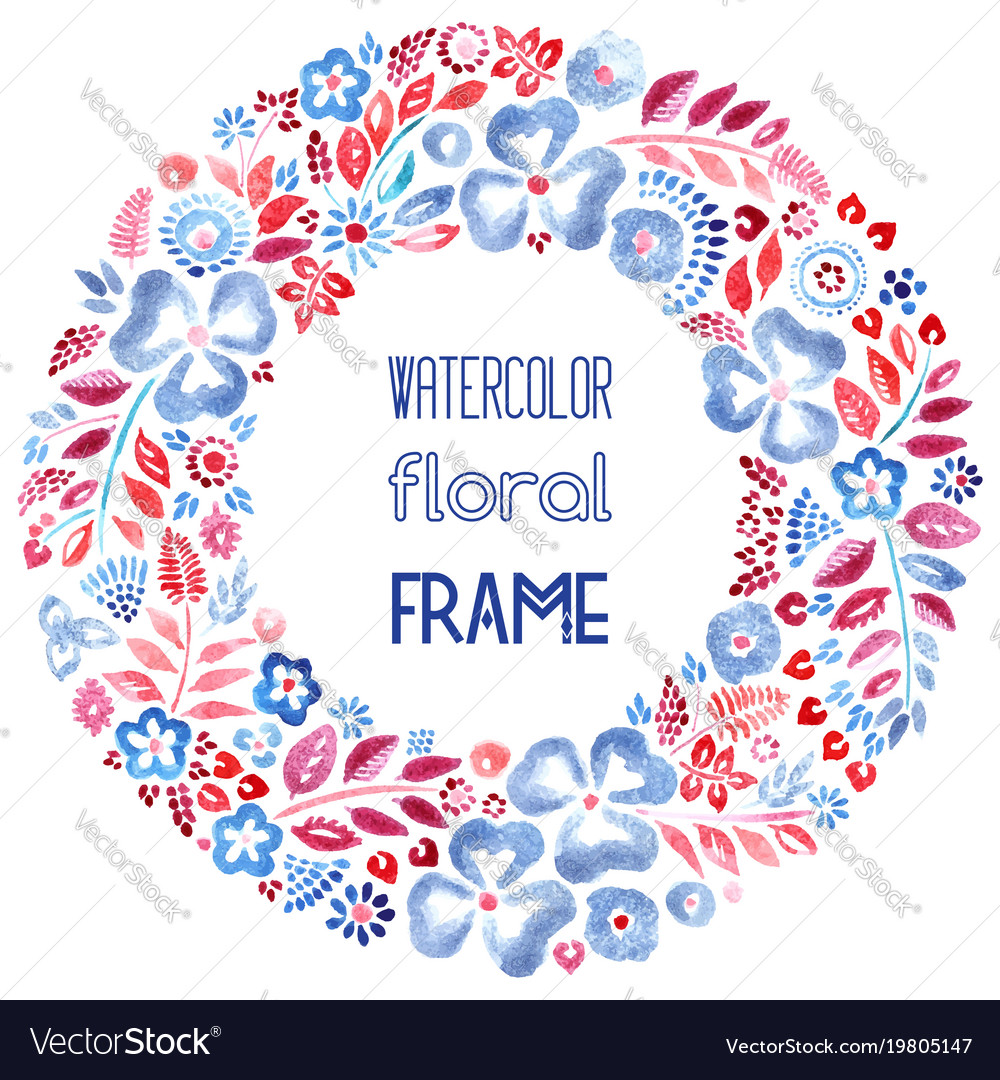 Watercolor floral frame