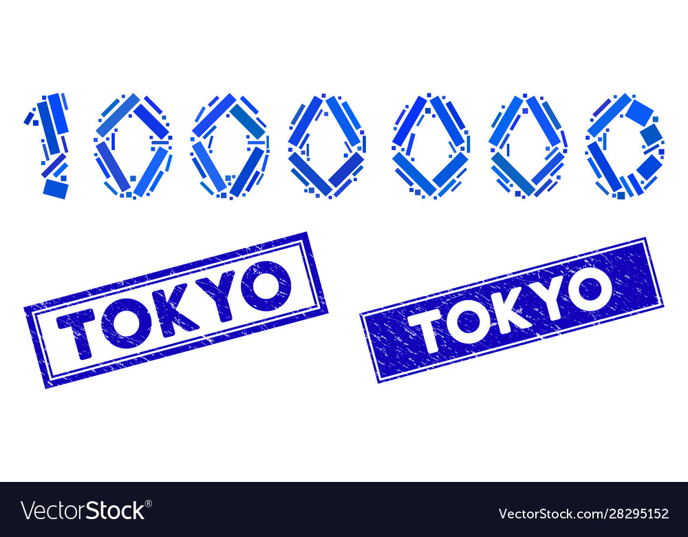 1000000 digits text mosaic and distress rectangle