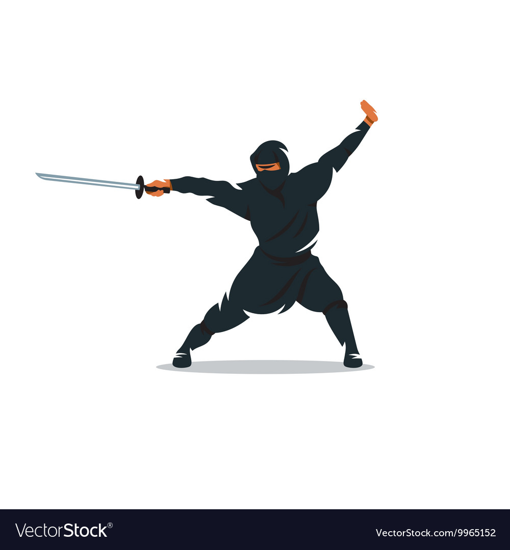 Premium Vector  Cartoon ninja assassin with sword vector illustration