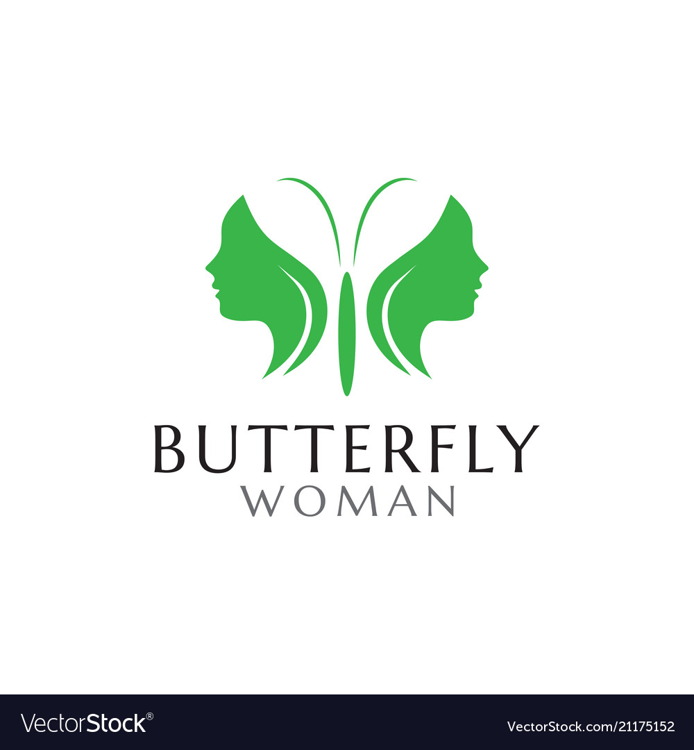 Butterfly woman logo design template