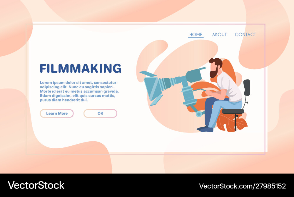 Cinema industry flat Royalty Free Vector Image
