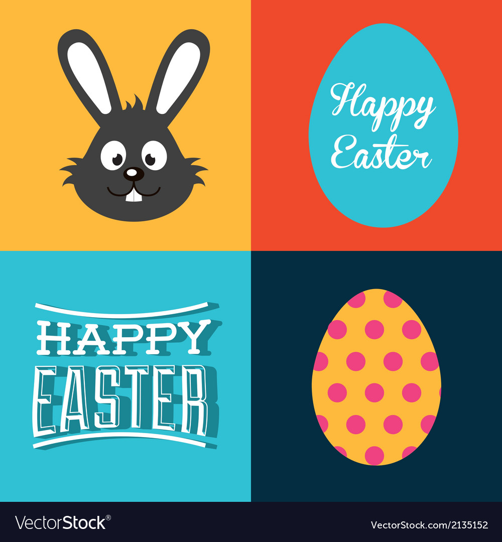 Happy easter over colors background