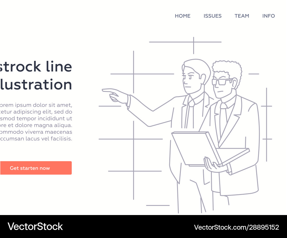 It Security Modern Line Design Style Web Banner Vector Image