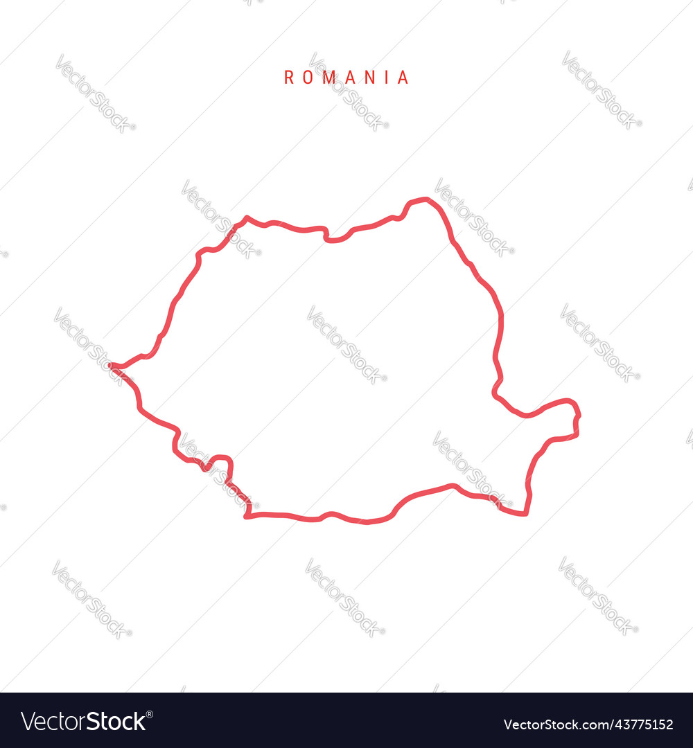 Romania editable outline map Royalty Free Vector Image