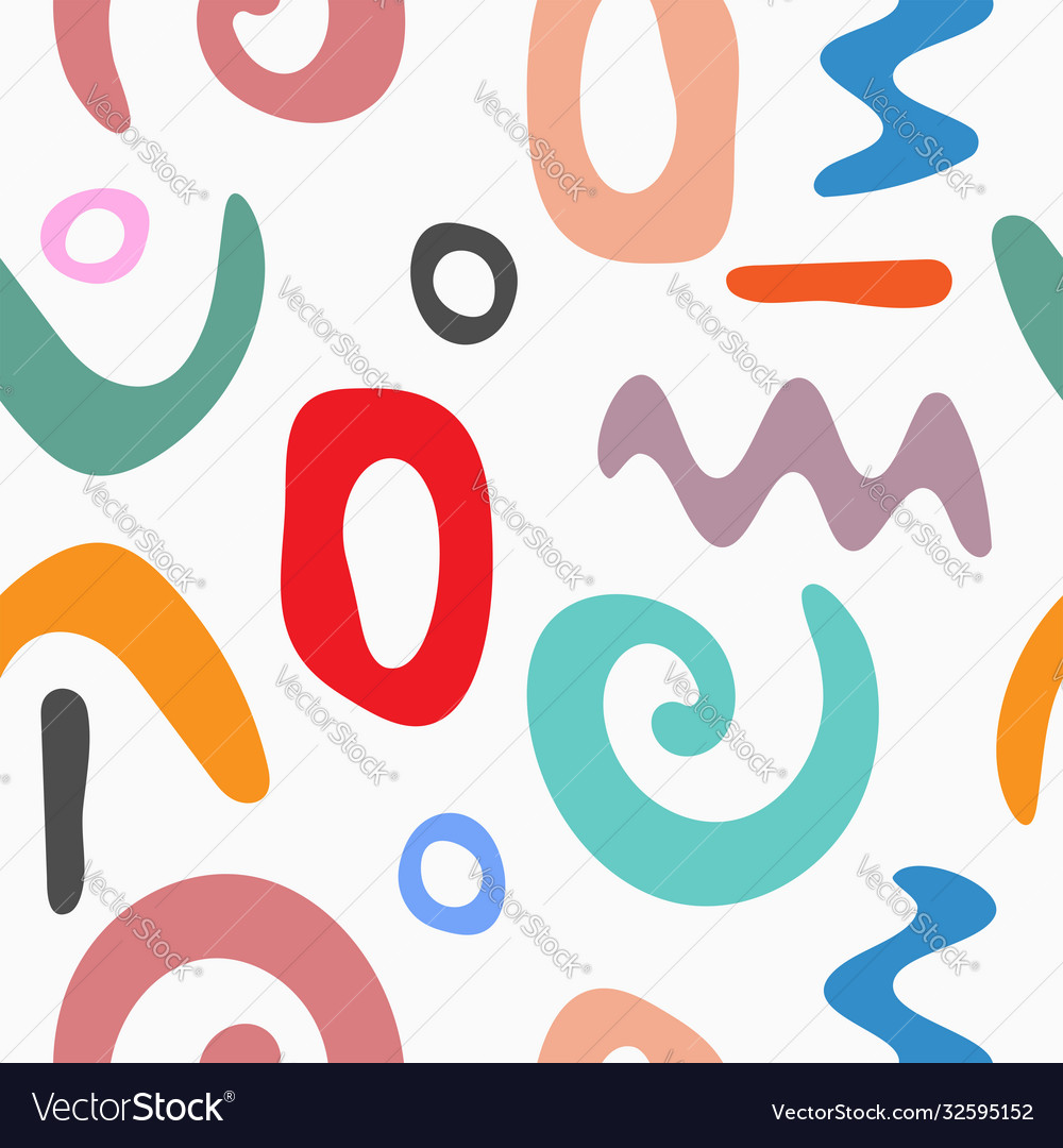 Seamless pattern with different elements abstract vector image Seamless pattern with different elements abstract