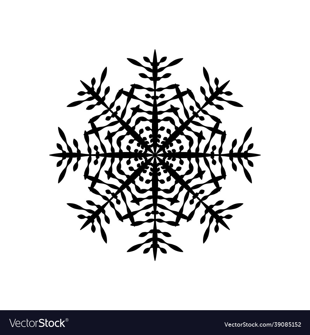 Silhouette of an ice snowflake of an unusual Vector Image