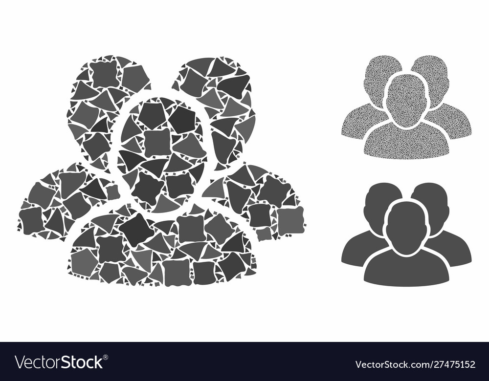 User group composition icon bumpy pieces vector image User group composition icon bumpy pieces