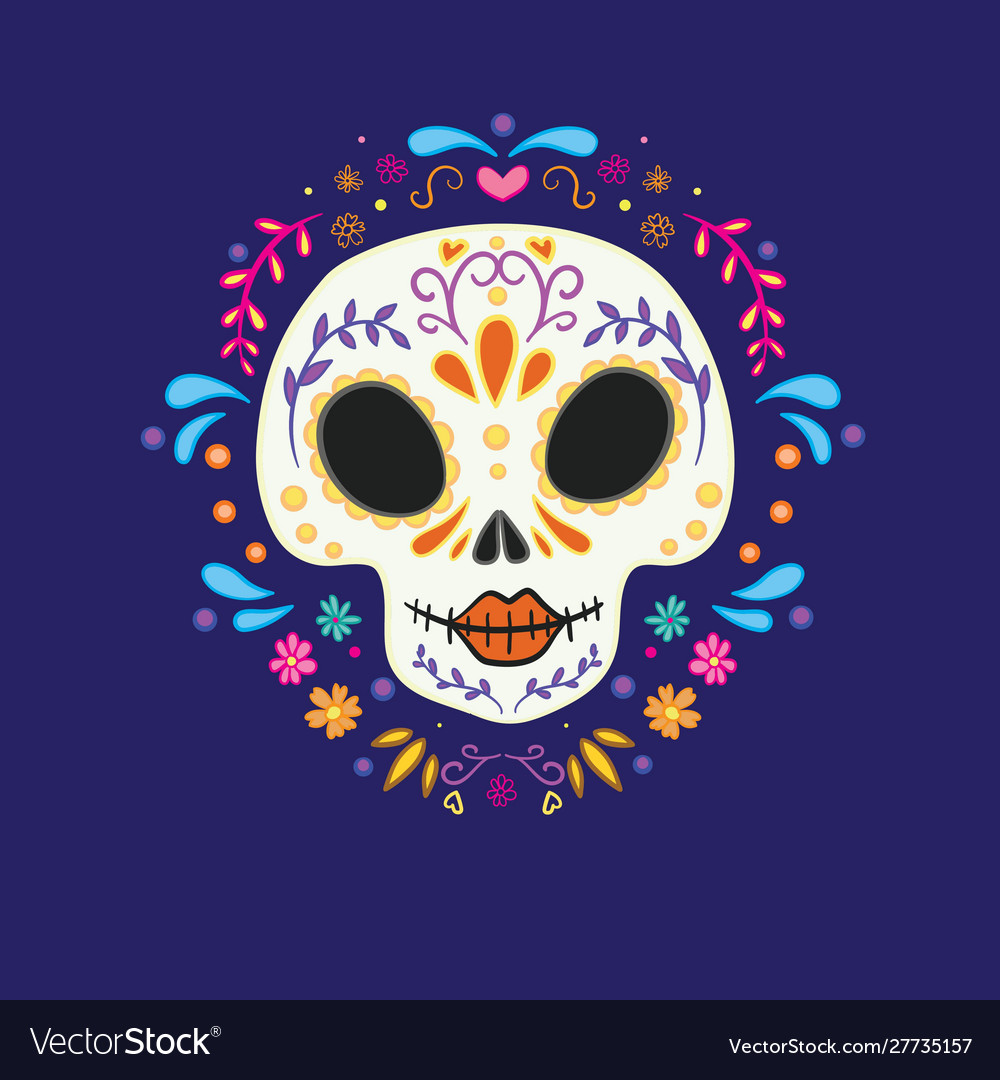 An ornately decorated day dead dia de los Vector Image