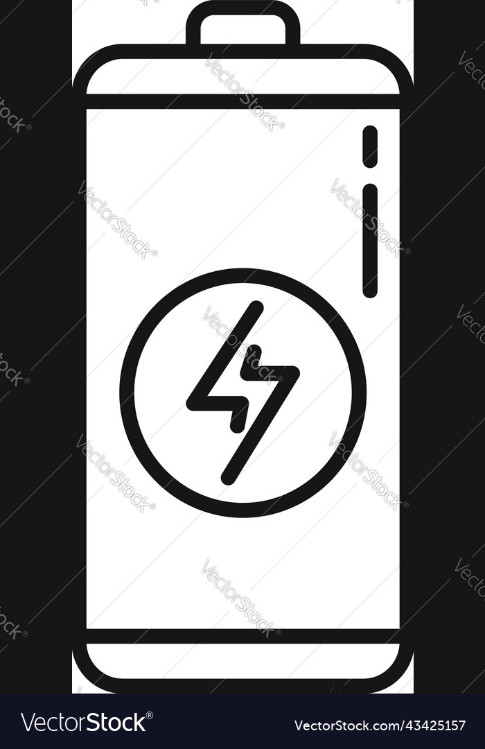 Battery energy icon outline care home Royalty Free Vector