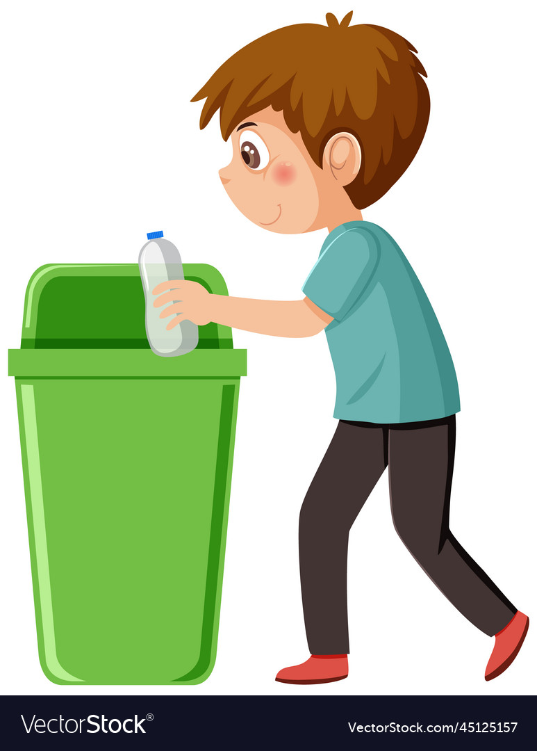 Cartoon character of kid cleaning Royalty Free Vector Image