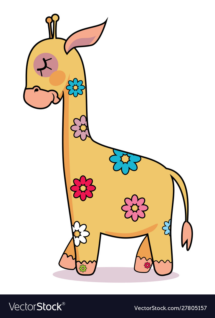 Cartoon giraffe kawaii Royalty Free Vector Image