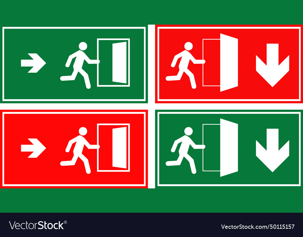 Emergency Fire Exit Sign Royalty Free Vector Image Emergency Fire Exit Sign Royalty Free Vector Image